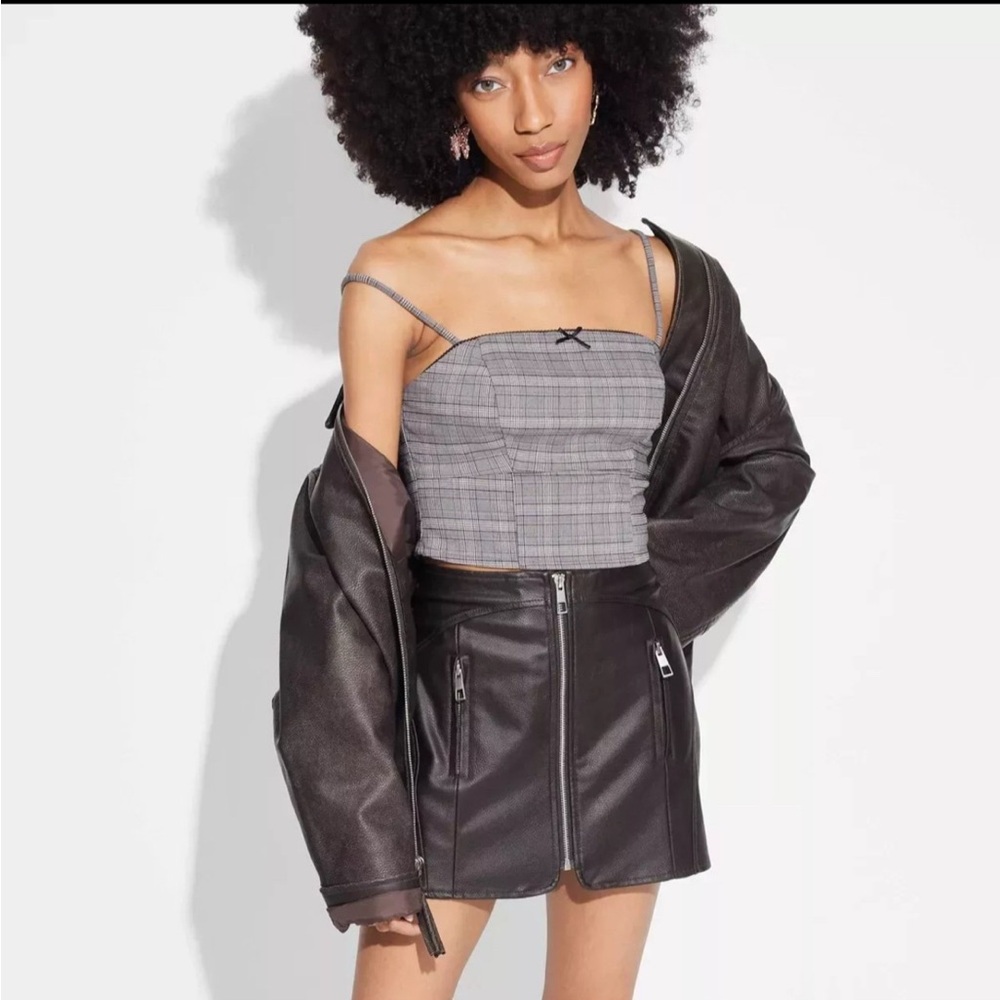 Black faux Leather Mini Skirt